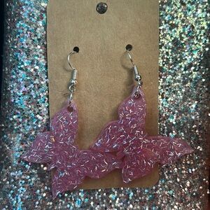 Butterfly glitter earrings